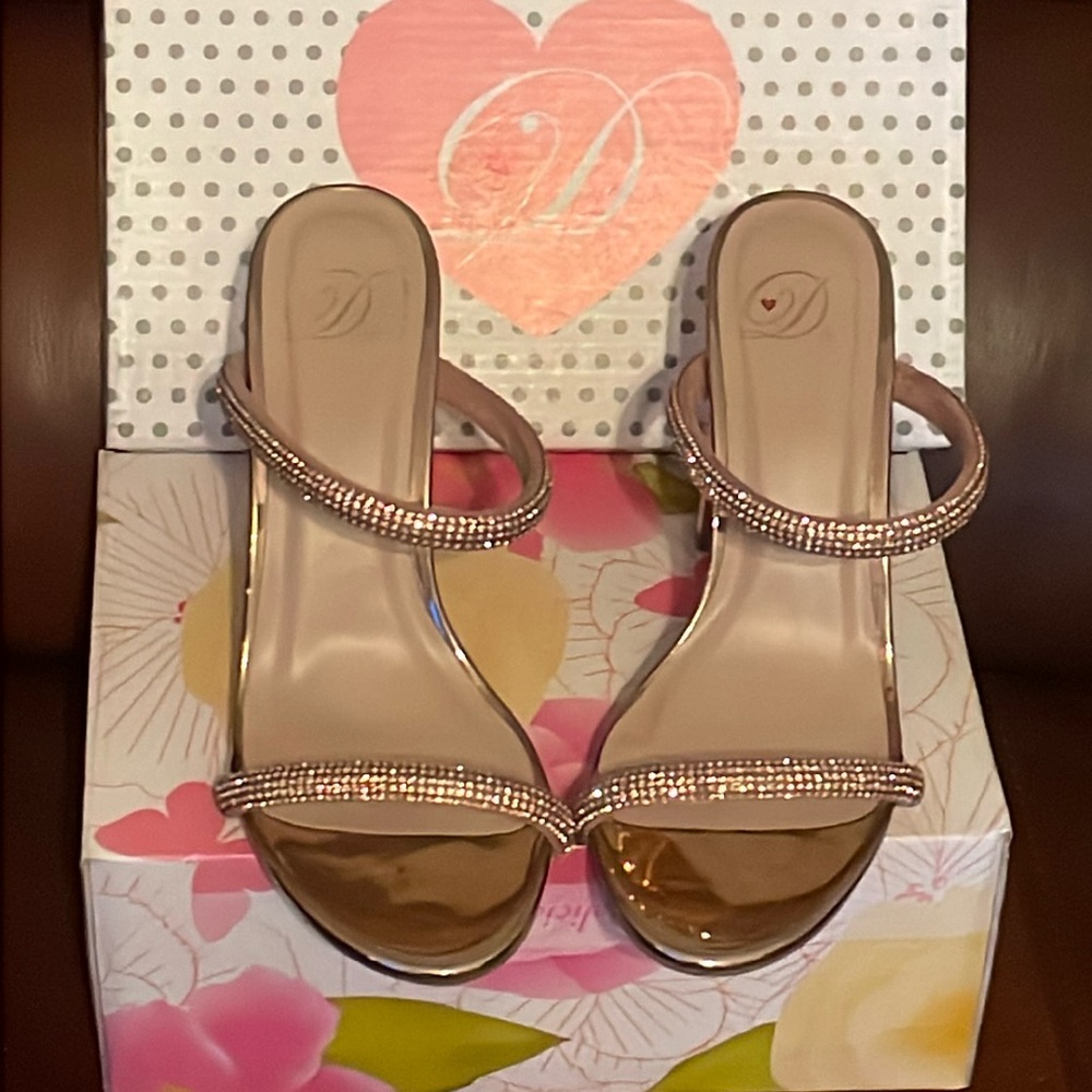 Rose gold women’s heels